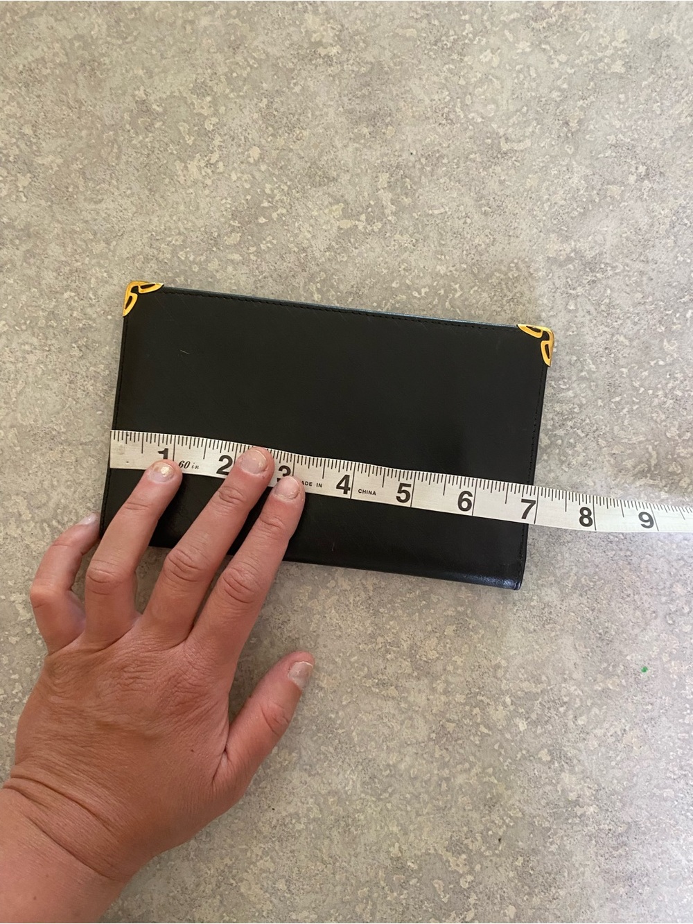 Vintage Gucci Black Leather Long Wallet with Gold Corner Accents - Picture 16 of 17